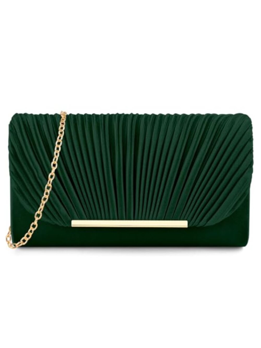 Milan Cloth Clutch Purses with Hardware Frame & Chain